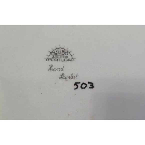 Hand-Painted Portugal Decorative Plate With Bird & Floral Design Outeiro Agueda - Picture 5 of 10